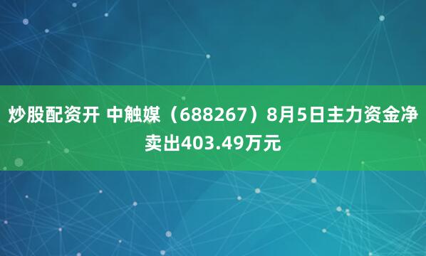 炒股配资开 中触媒（688267）8月5日主力资金净卖出403.49万元