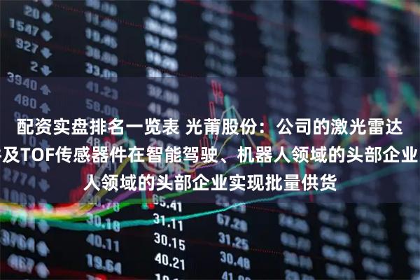 配资实盘排名一览表 光莆股份：公司的激光雷达探测传感器件及TOF传感器件在智能驾驶、机器人领域的头部企业实现批量供货